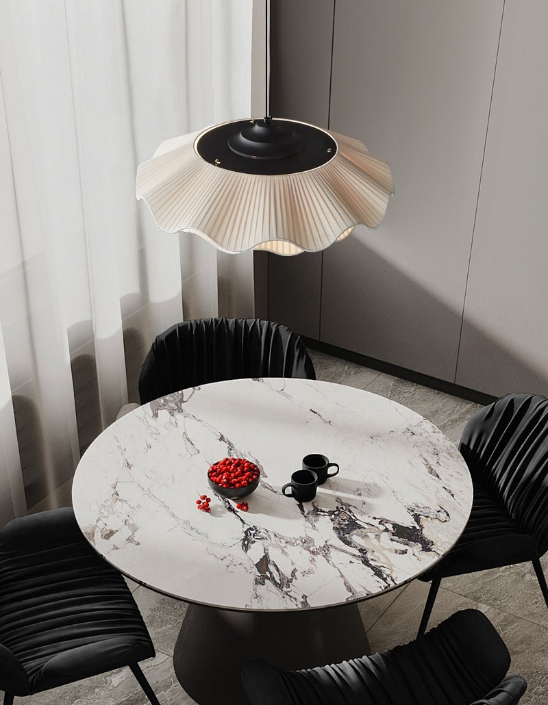 Ellorel elegantie Wave messing hanglamp met stoffen kap