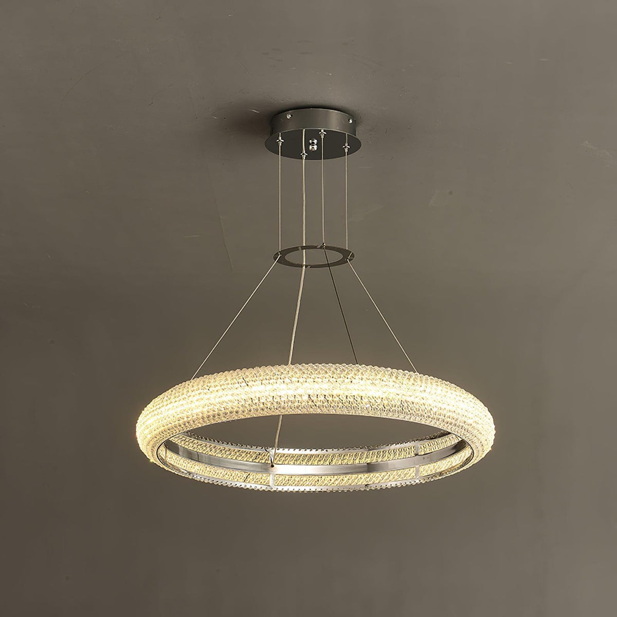 Vazorora Moderne Kroonluchter met Kristalring in Minimalistisch Design