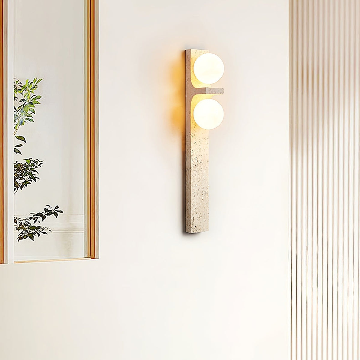 Cassiopeia wandlamp in geel travertin