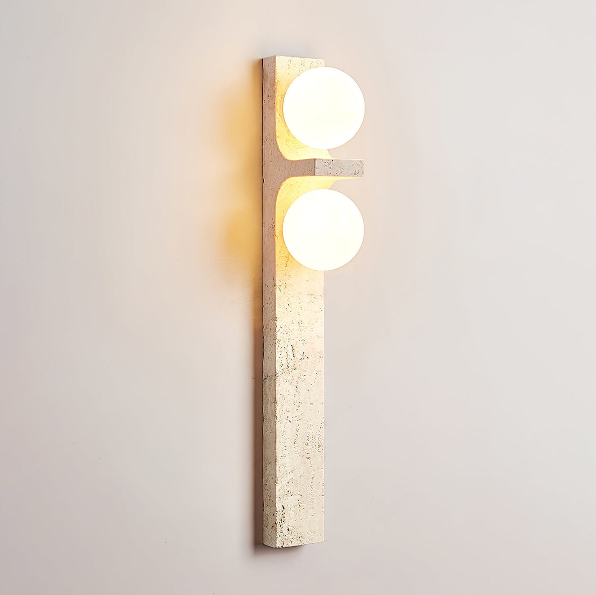 Cassiopeia wandlamp in geel travertin