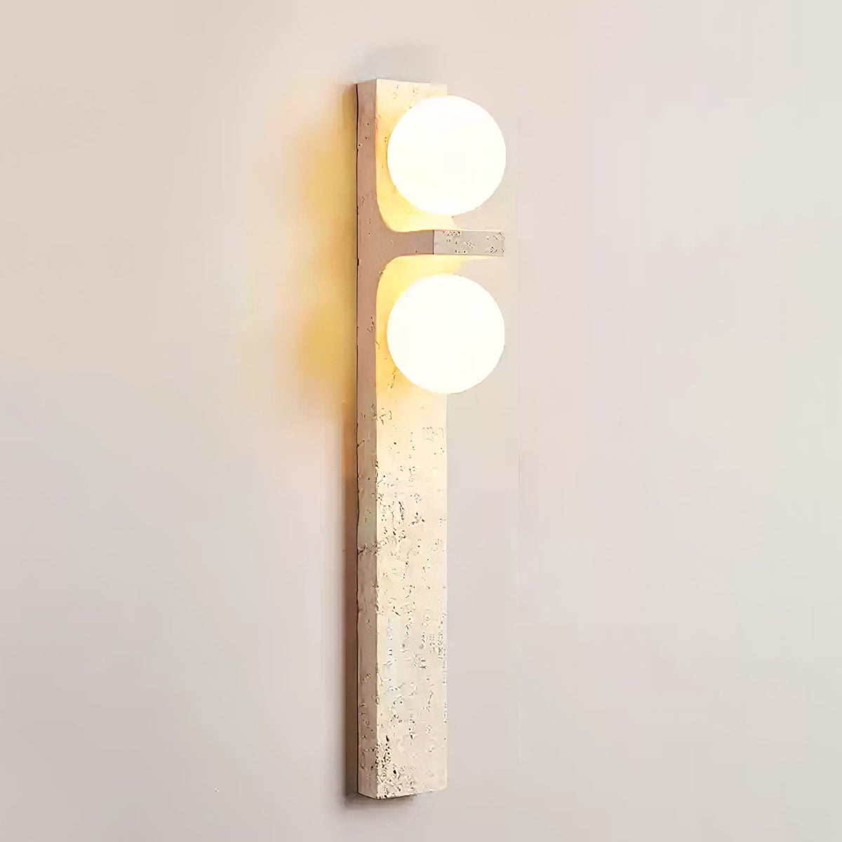 Cassiopeia wandlamp in geel travertin