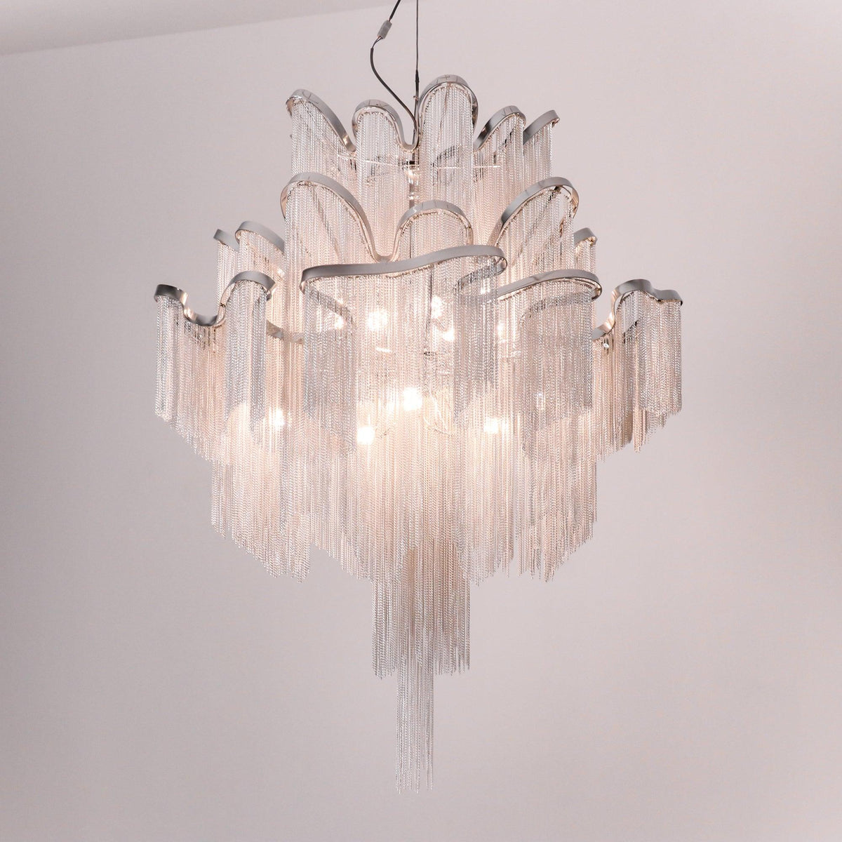 Lustra hanglamp Stream ketting nikkel