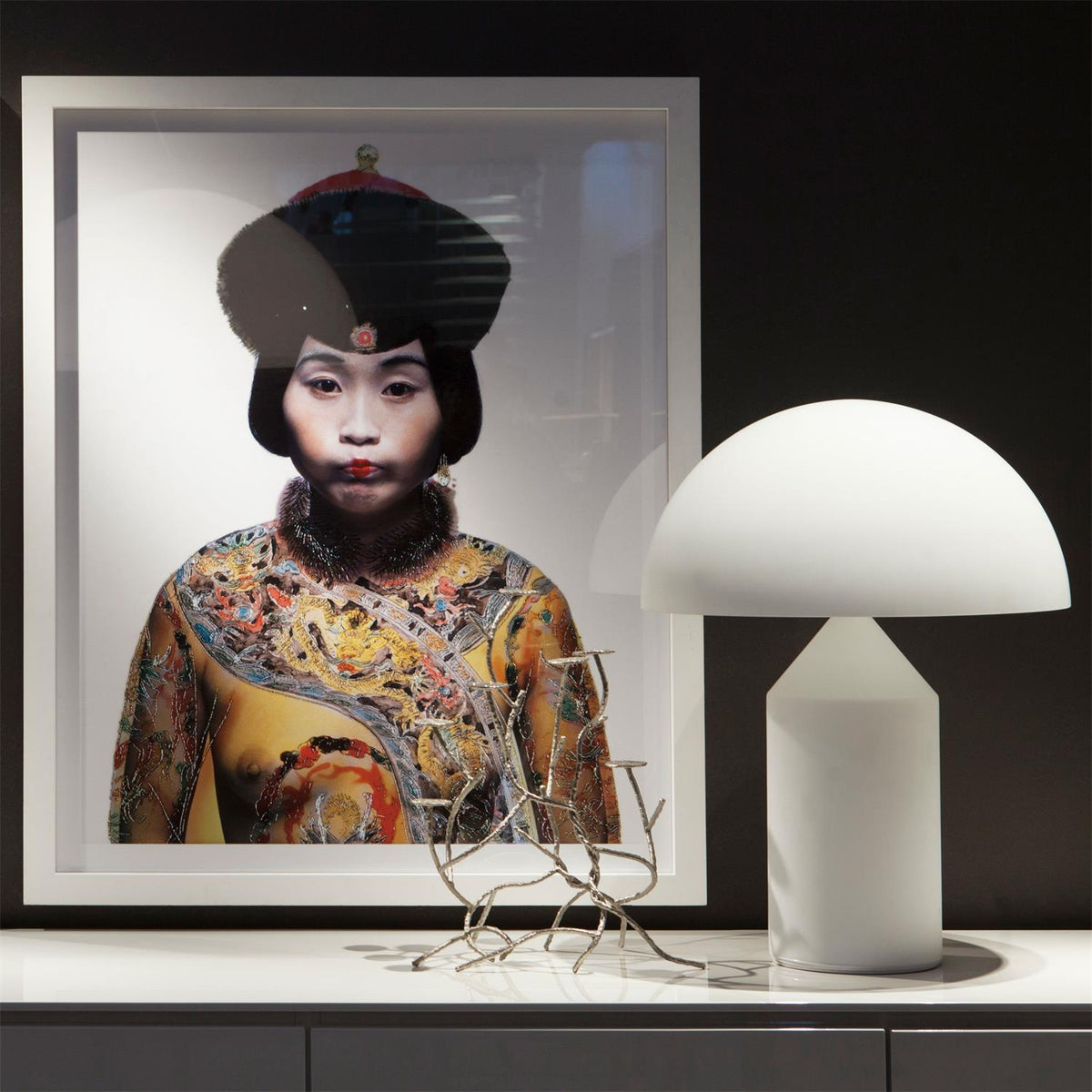 Hesrin kunstmatige glazen tafellamp