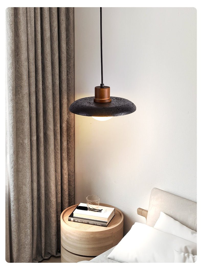 Zenk Zwarte travertin koepelvormige hanglamp