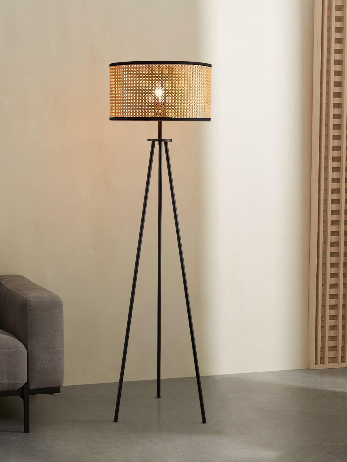 Trio Vintage Bamboe vloerlamp
