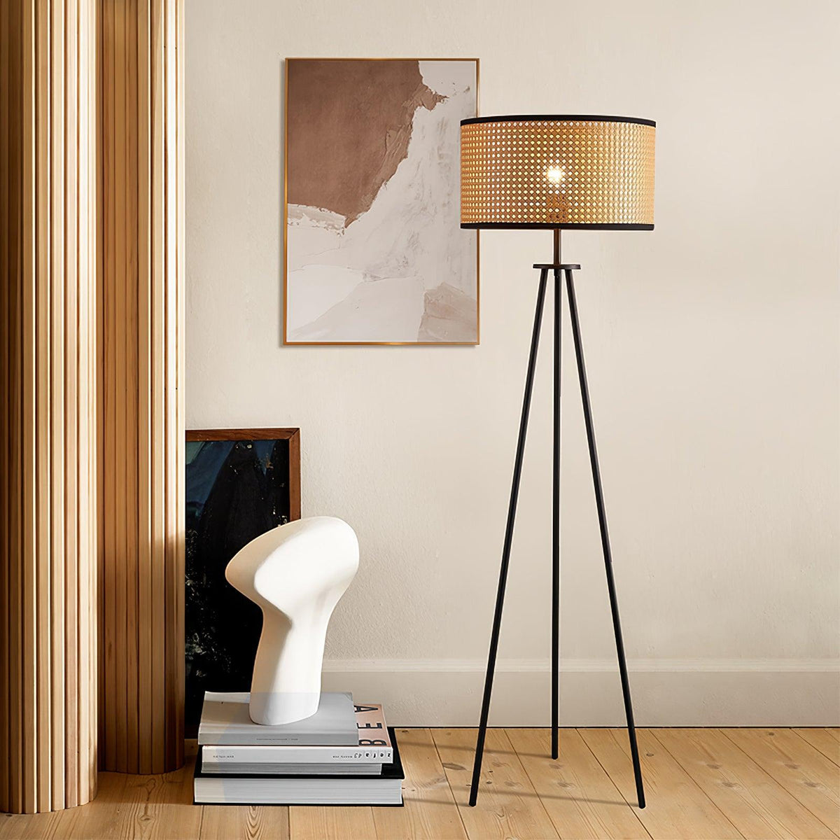 Trio Vintage Bamboe vloerlamp