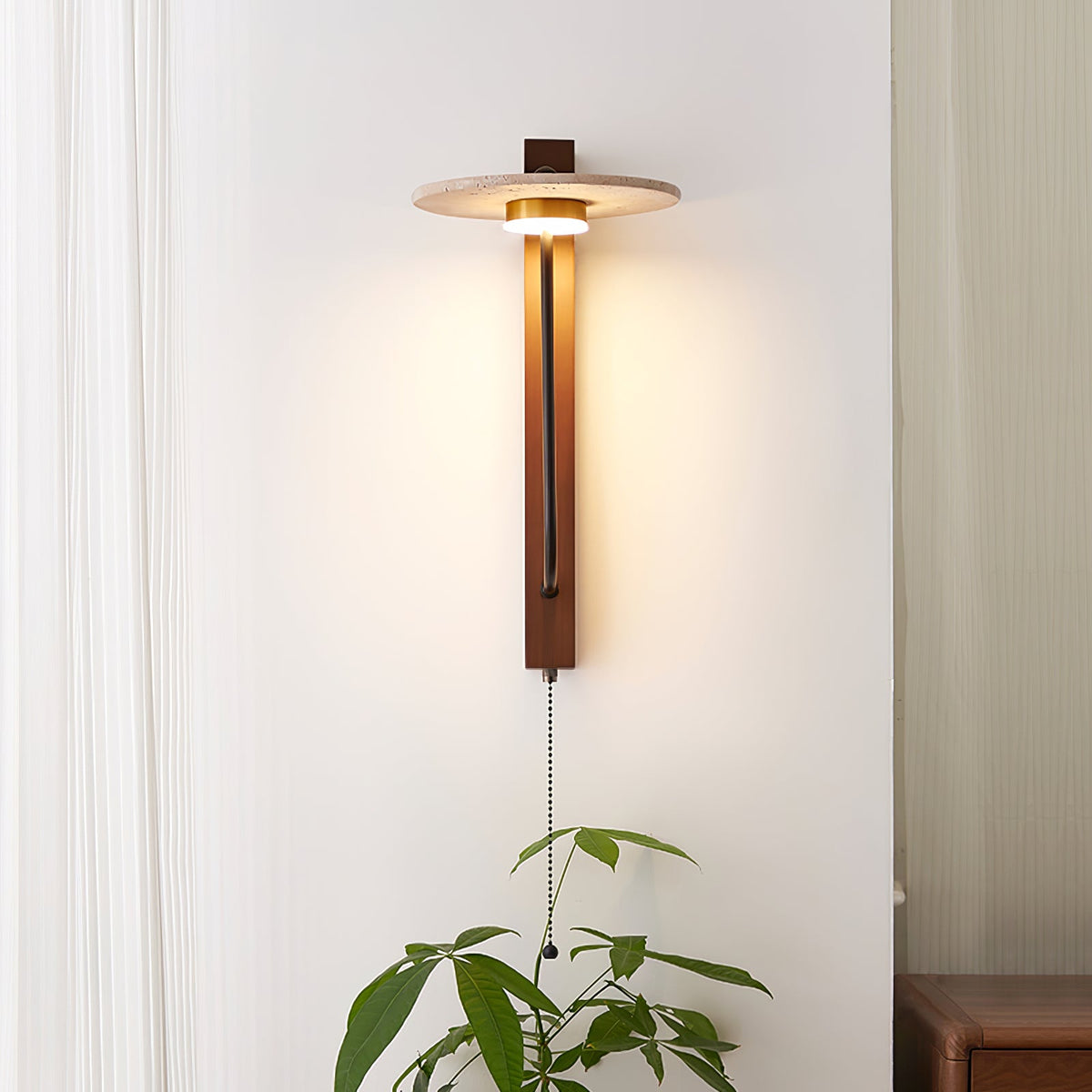 Viphayra Leverarm wandlamp travertin