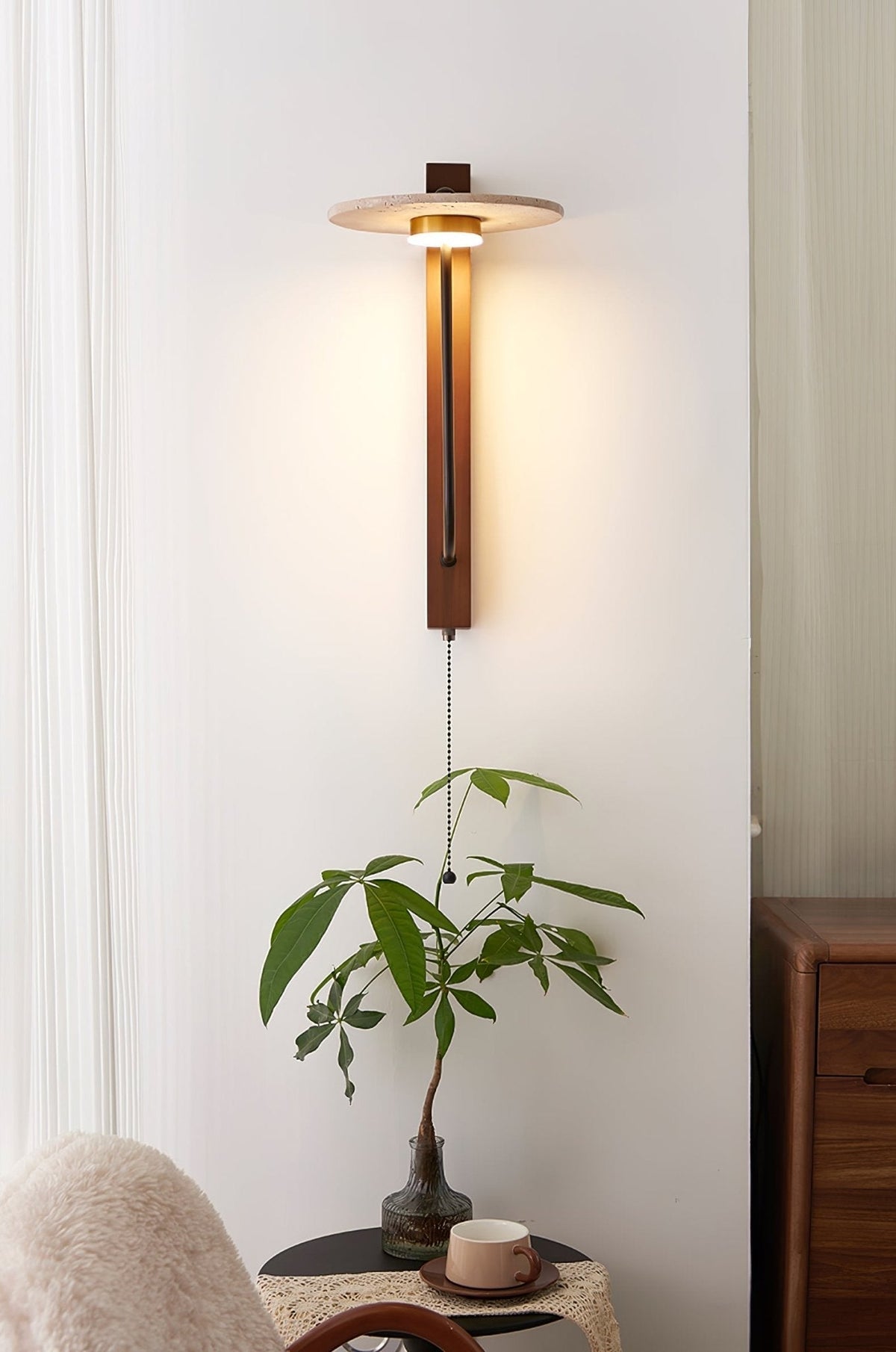 Viphayra Leverarm wandlamp travertin