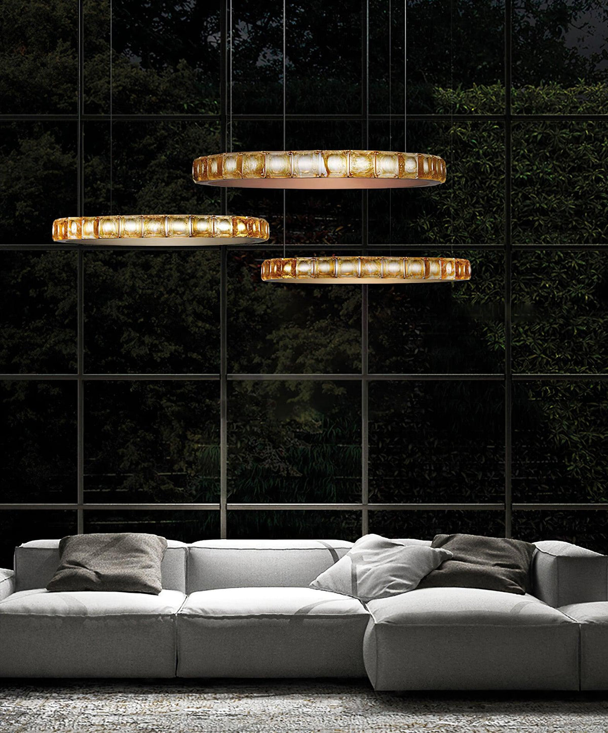 Avzorion Moderne Minimalistische Ring Kroonluchter van glas