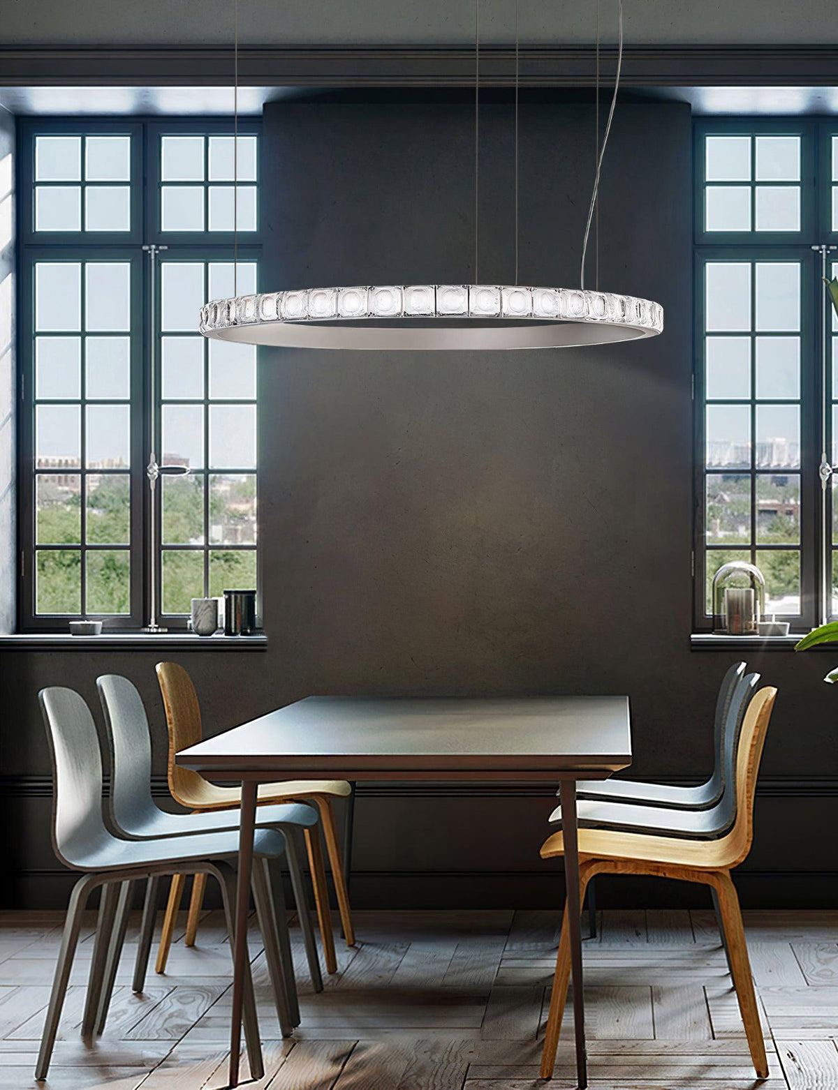 Avzorion Moderne Minimalistische Ring Kroonluchter van glas