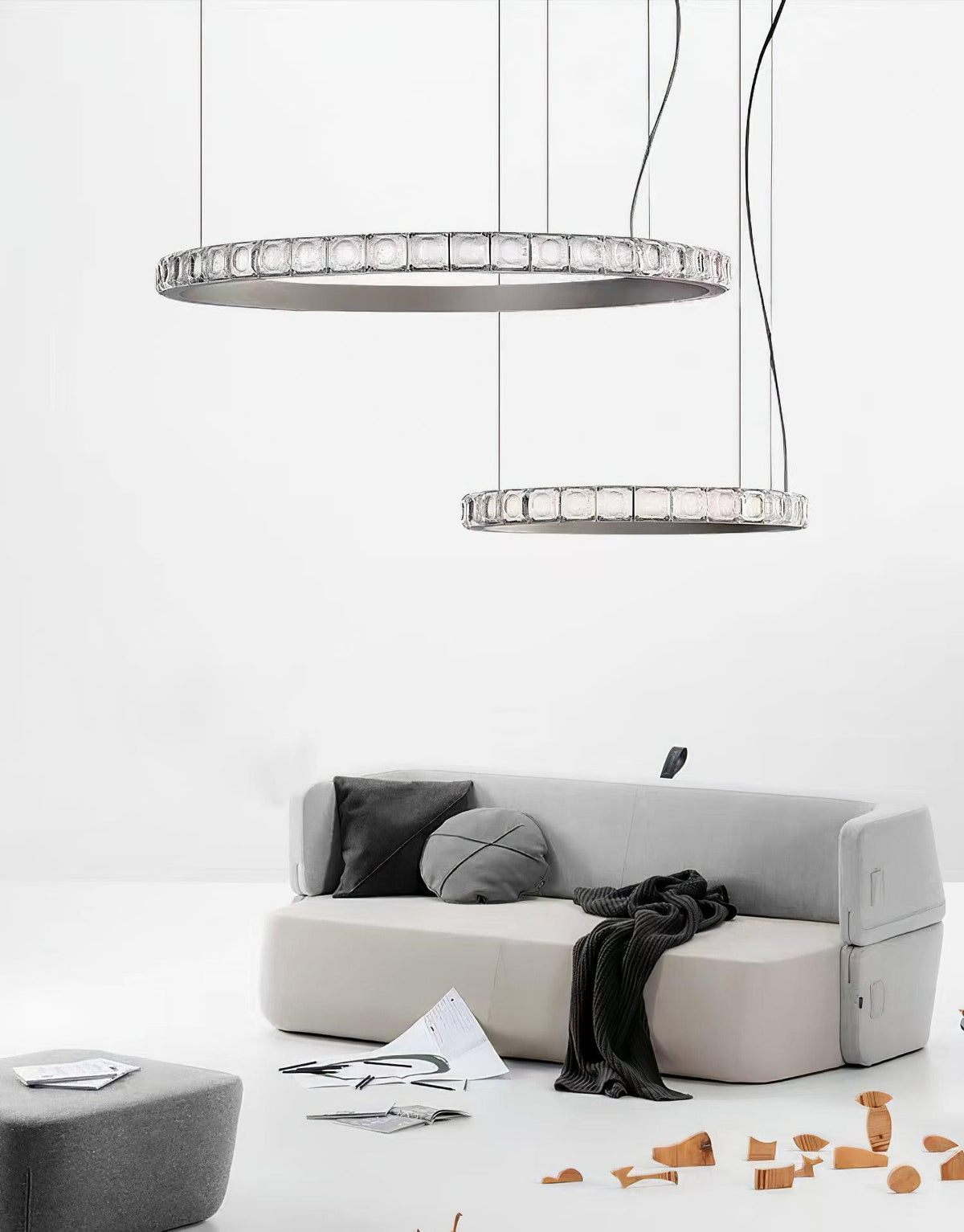 Avzorion Moderne Minimalistische Ring Kroonluchter van glas