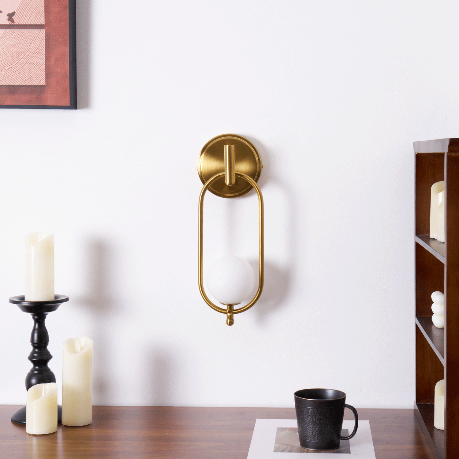 Cumirisra moderne minimalistische wandlamp van messing glas
