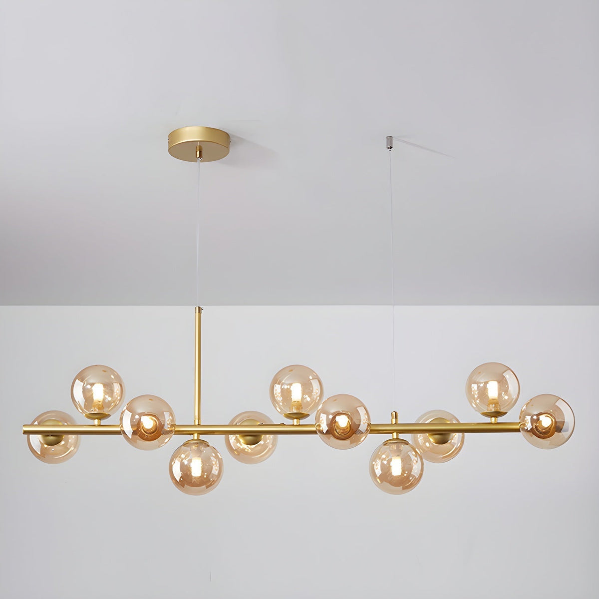 Lioroora kroonluchter met glazen bol goudkleurige afwerking 12-Light