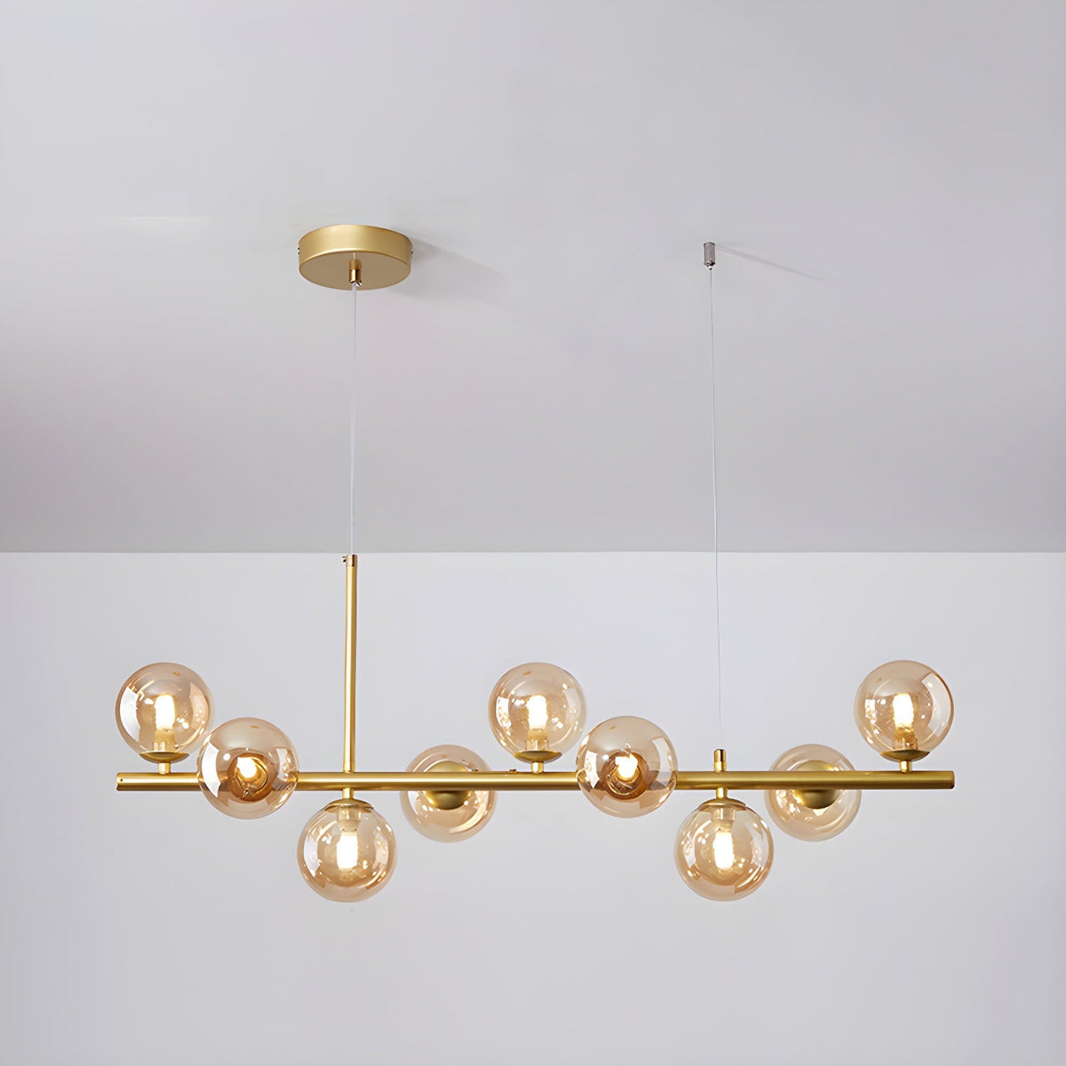 Lioroora kroonluchter met glazen bol goudkleurige afwerking 12-Light