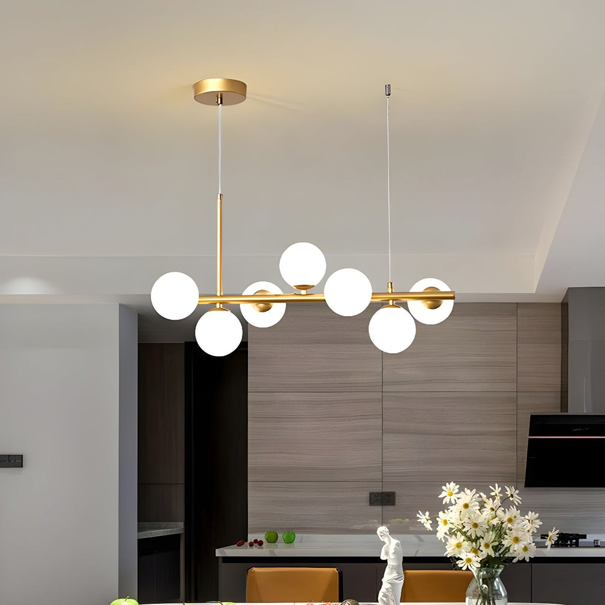 Lioroora kroonluchter met glazen bol goudkleurige afwerking 12-Light