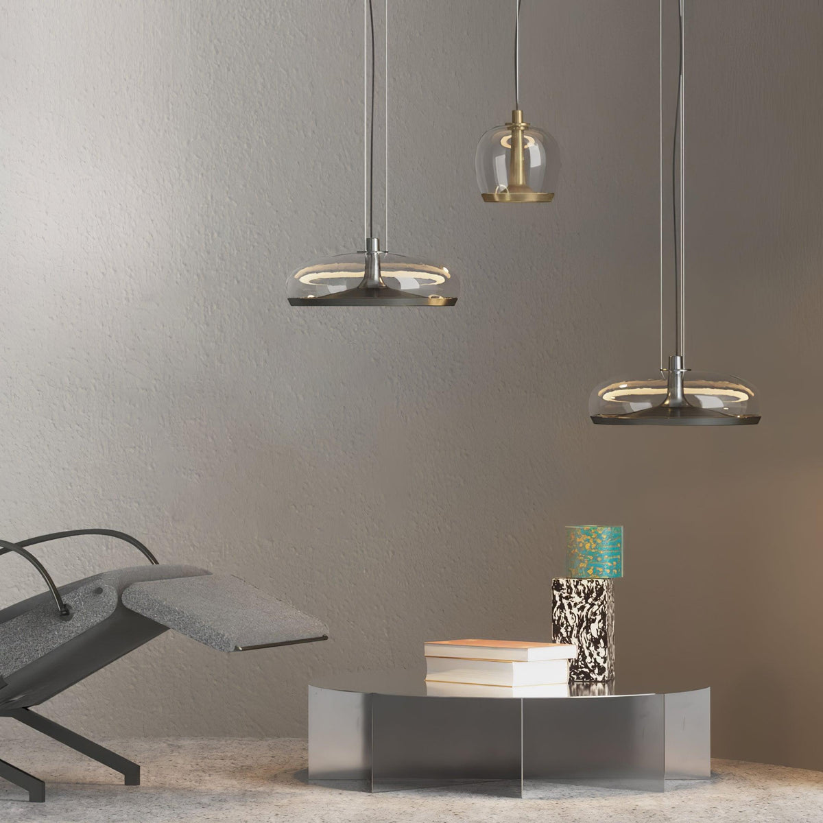 Cotalor Noordse kunst LED glas hanglamp