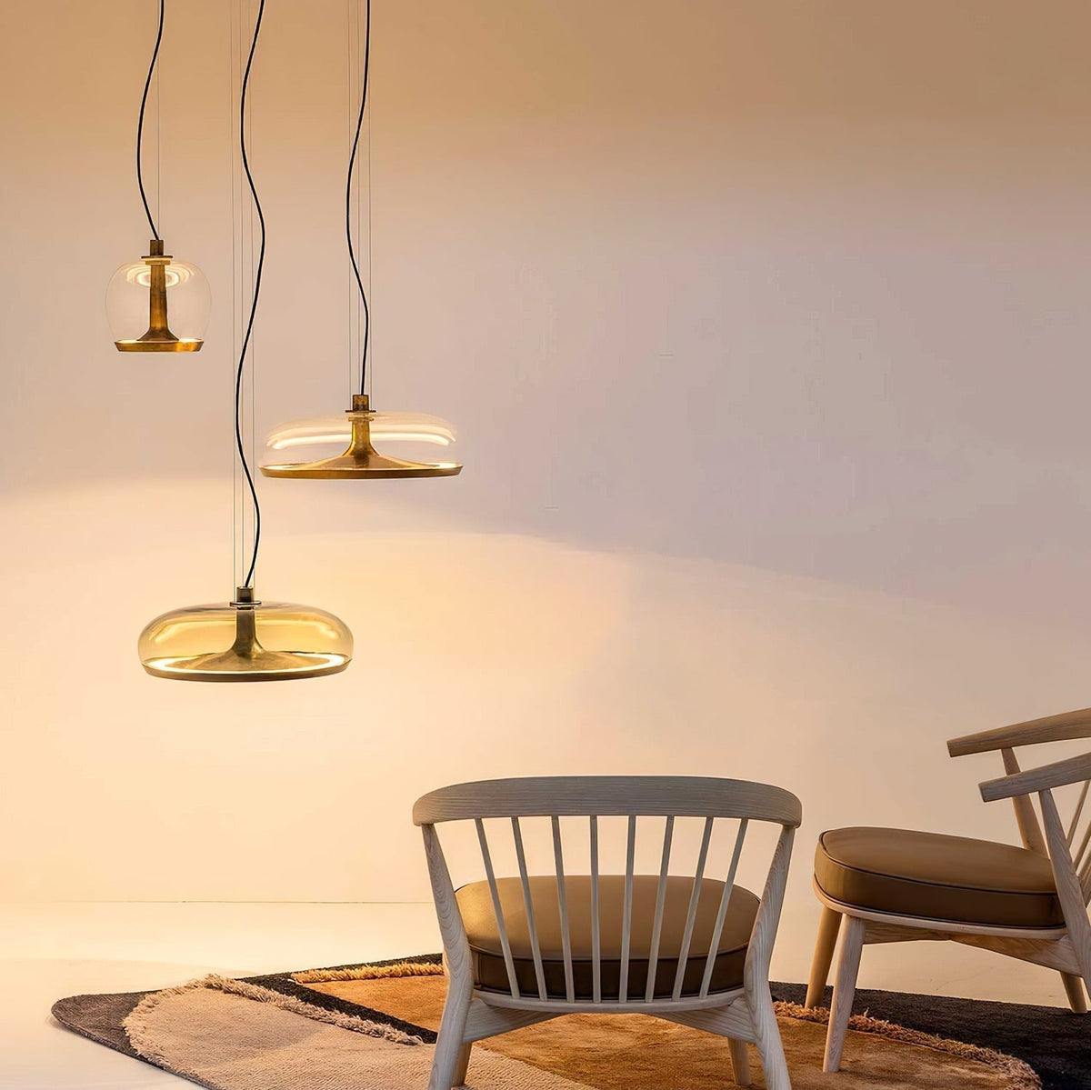 Cotalor Noordse kunst LED glas hanglamp