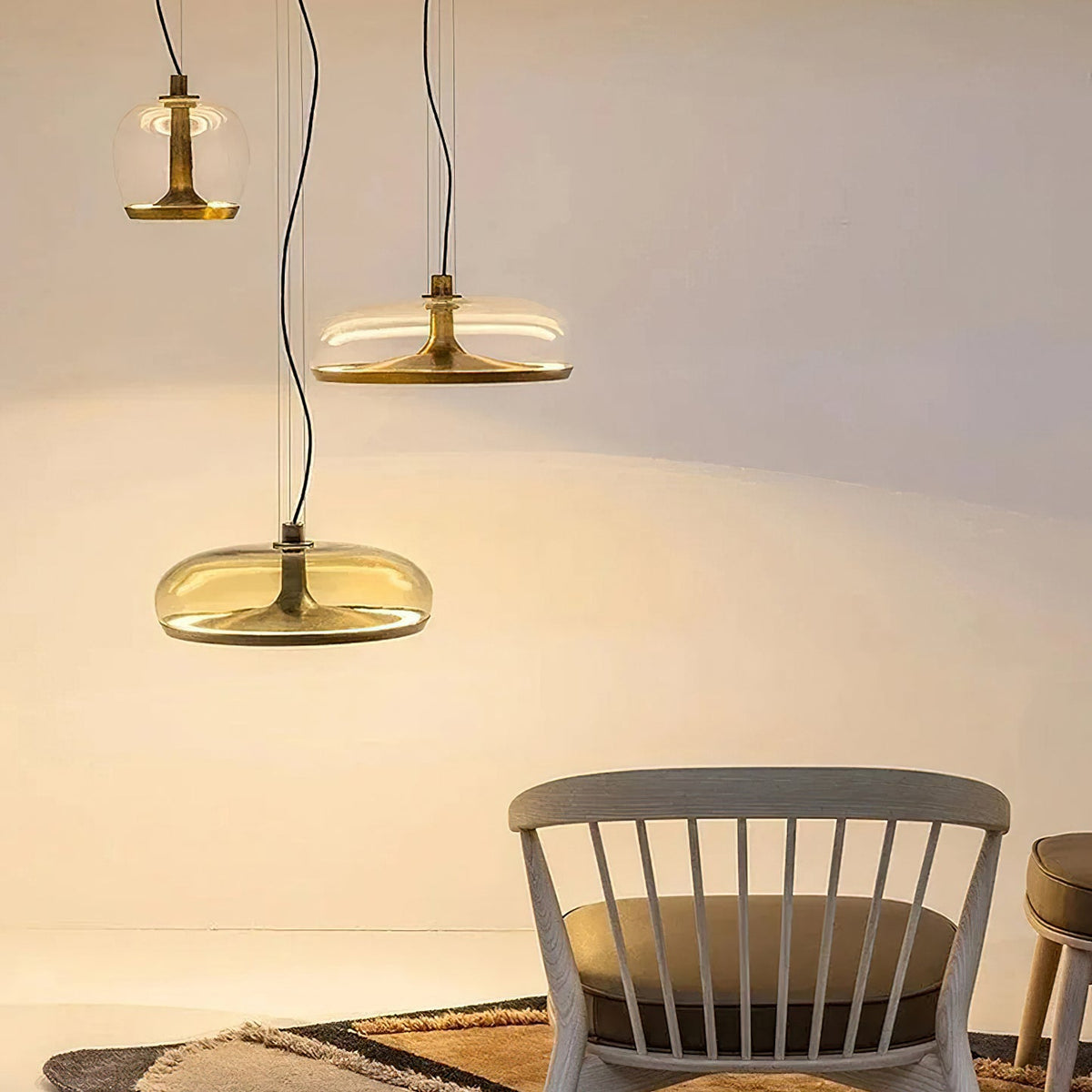 Cotalor Noordse kunst LED glas hanglamp