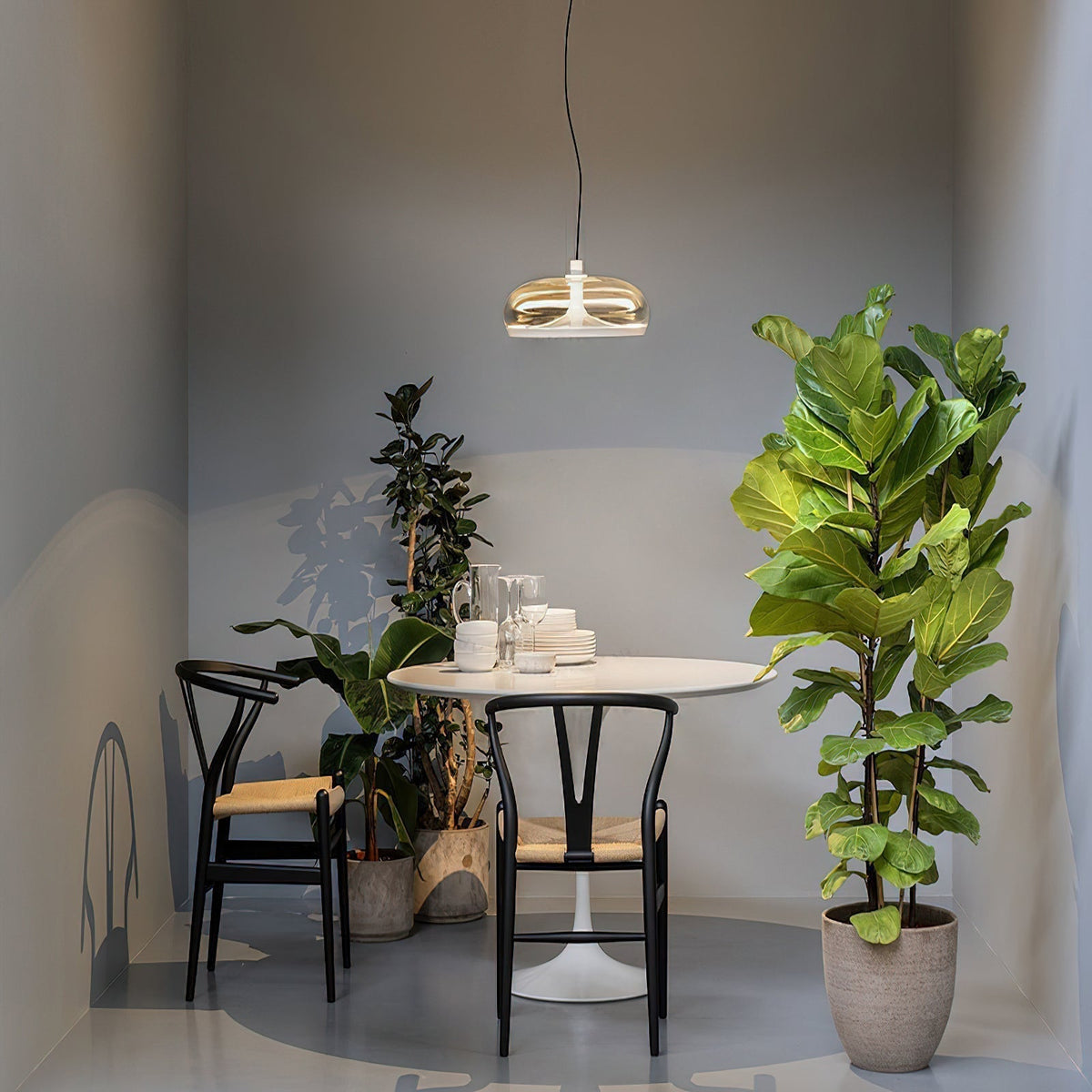 Cotalor Noordse kunst LED glas hanglamp