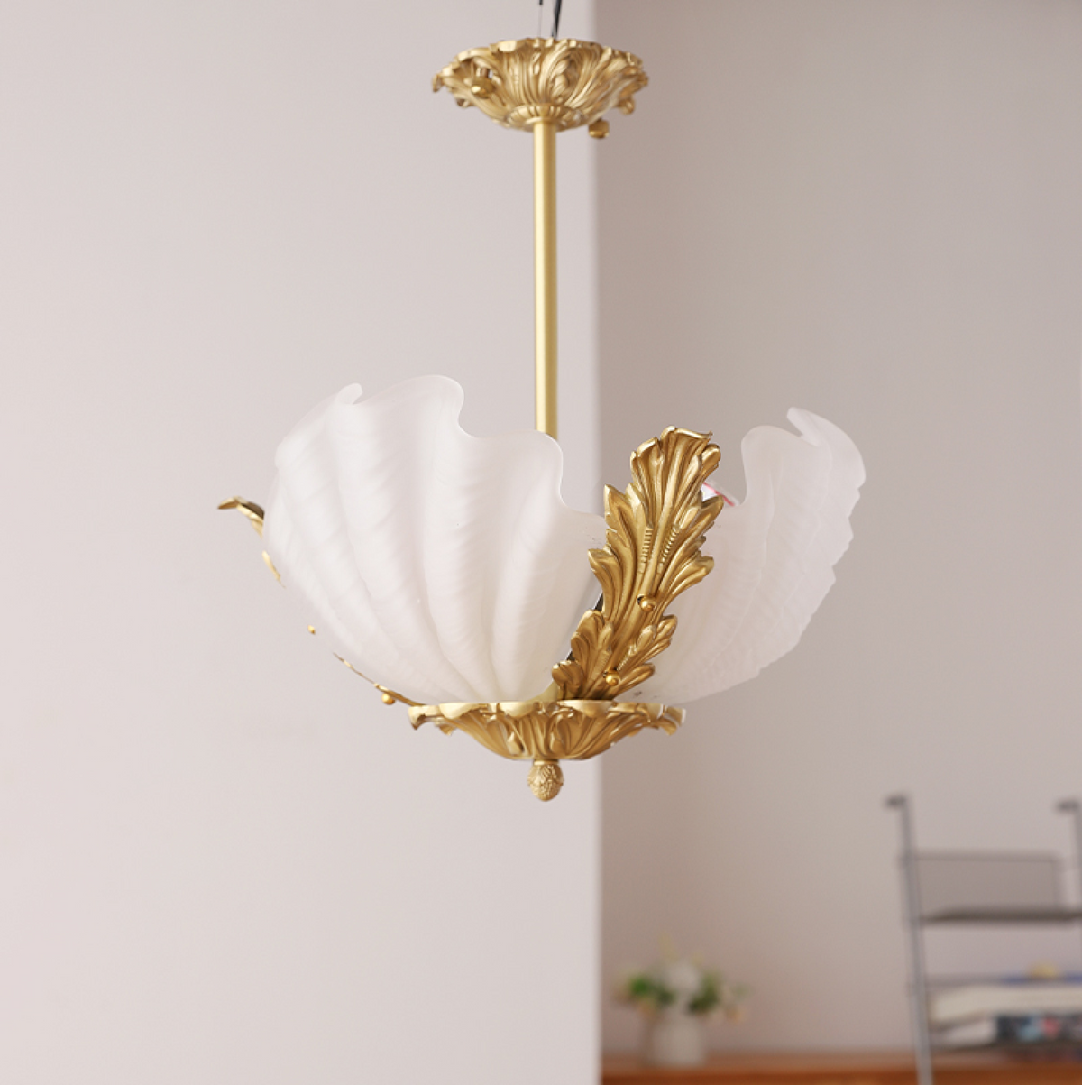 Nacisian kroonluchter met schelpglas
