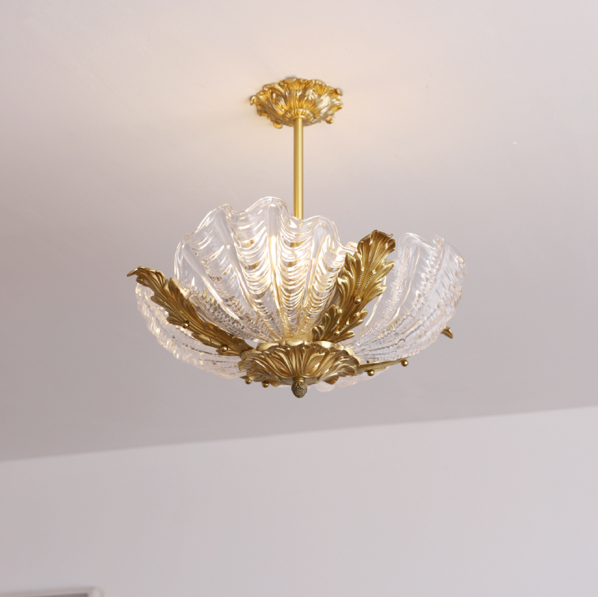 Nacisian kroonluchter met schelpglas