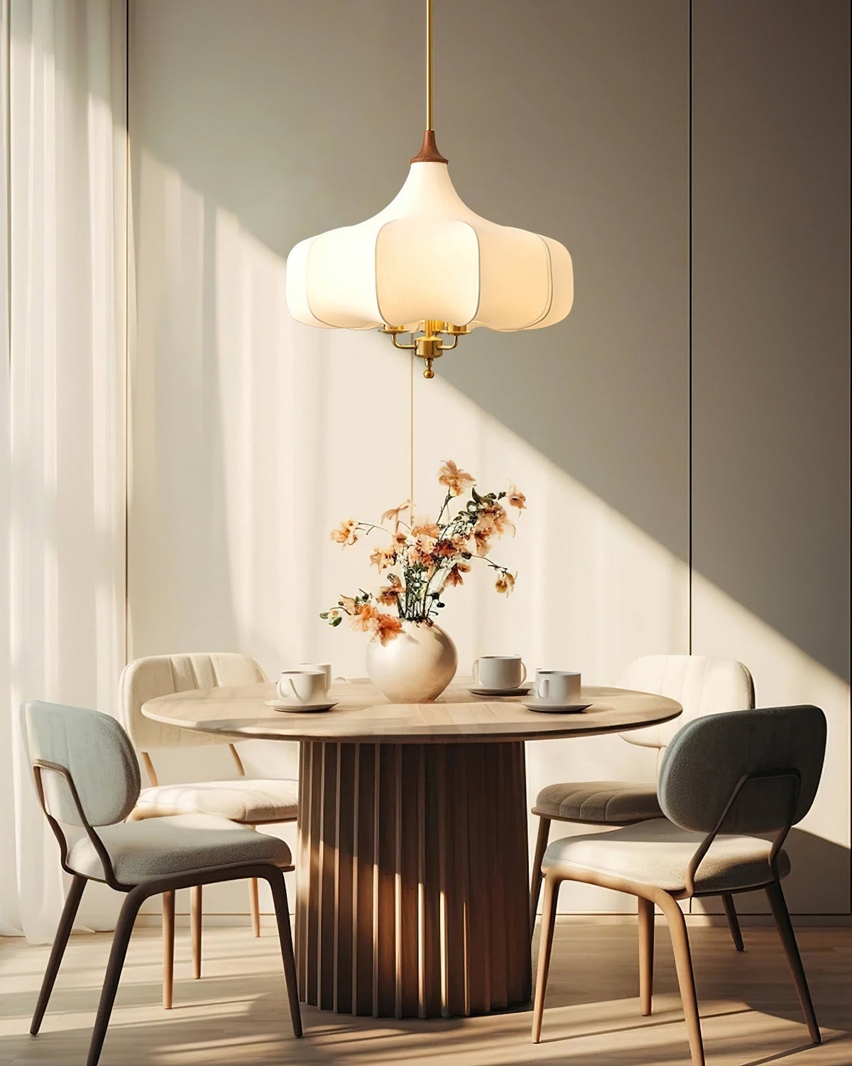 Jorath hanglamp van textiel en hout