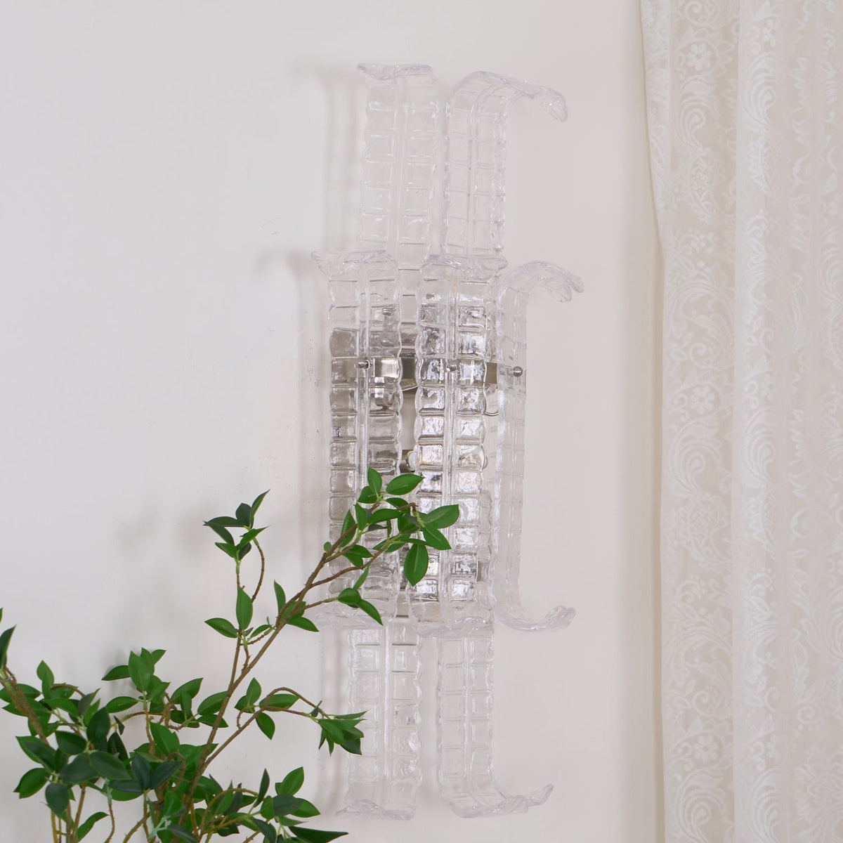 Celearia wandlamp Helder Murano-glaspaneel Geometrisch