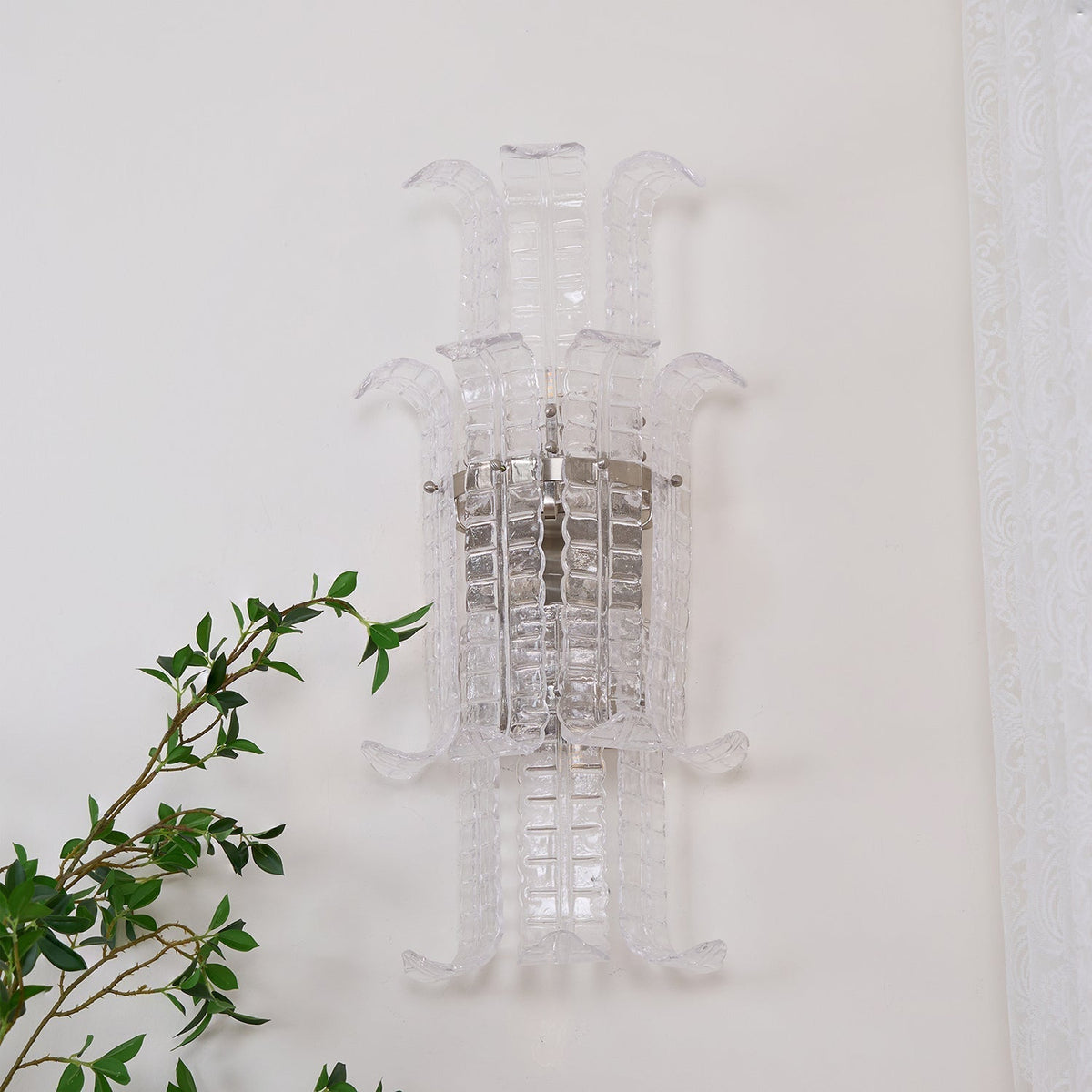 Celearia wandlamp Helder Murano-glaspaneel Geometrisch