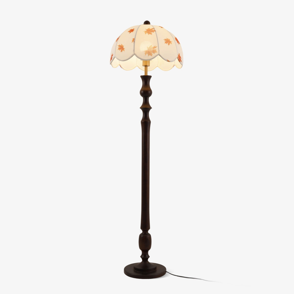 Mapler houten vloerlamp met elegante stoffen kap