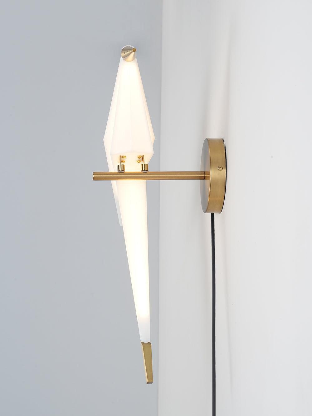 Visileth Noordse kunst kraan wandlamp met stekker goud
