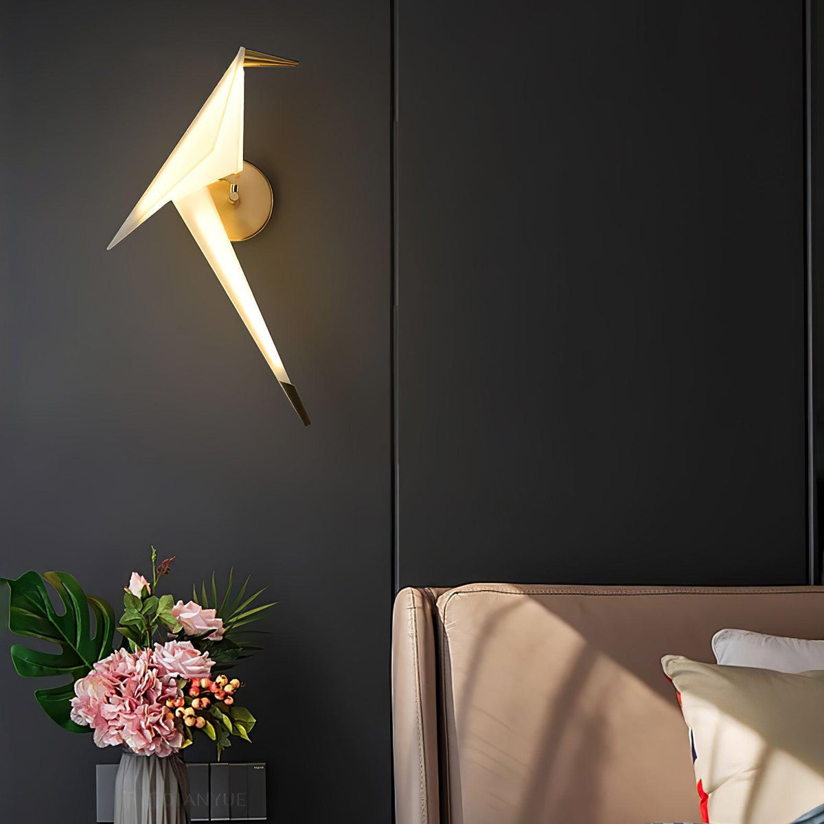 Visileth Noordse kunst kraan wandlamp met stekker goud
