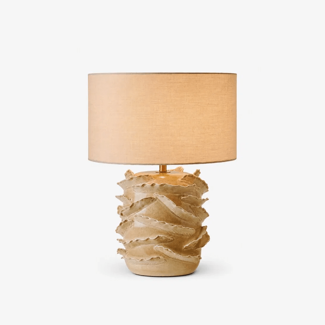 Rosalinde keramische tafellamp in beige