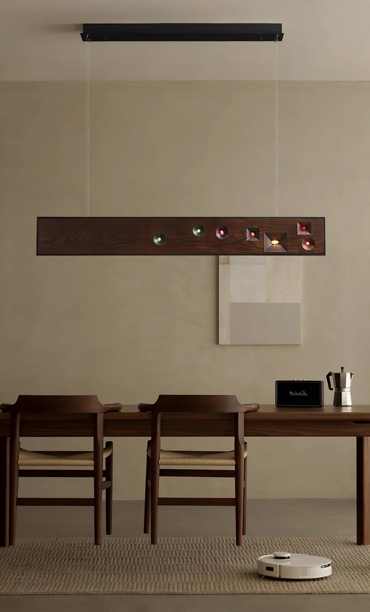 Elvorora hanglamp hout edelsteen lineaire LED