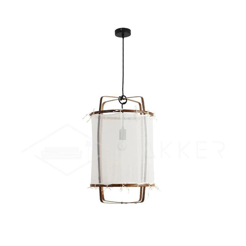 Arioelia hanglamp met bamboe lampenkap voor de woonkamer
