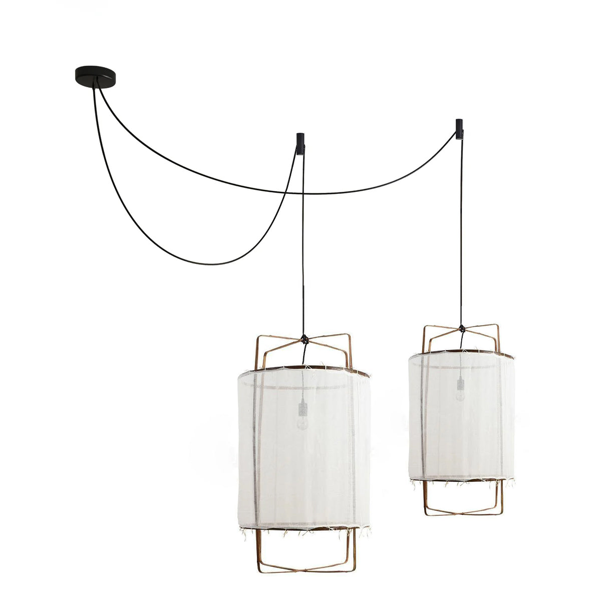 Arioelia hanglamp met bamboe lampenkap voor de woonkamer