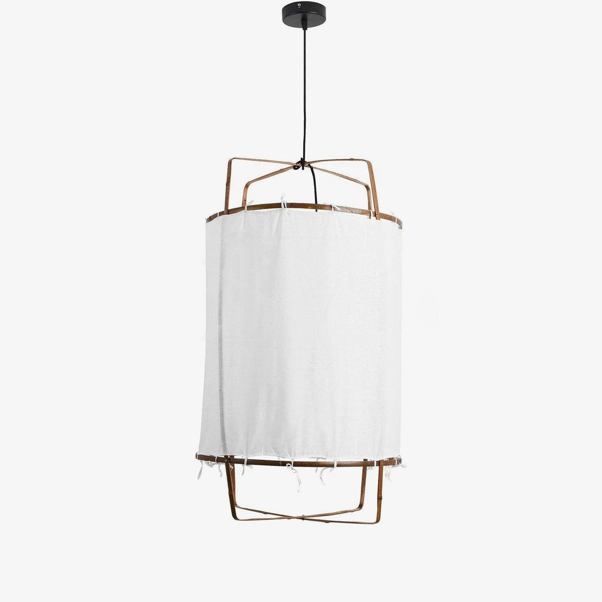 Arioelia hanglamp met bamboe lampenkap voor de woonkamer