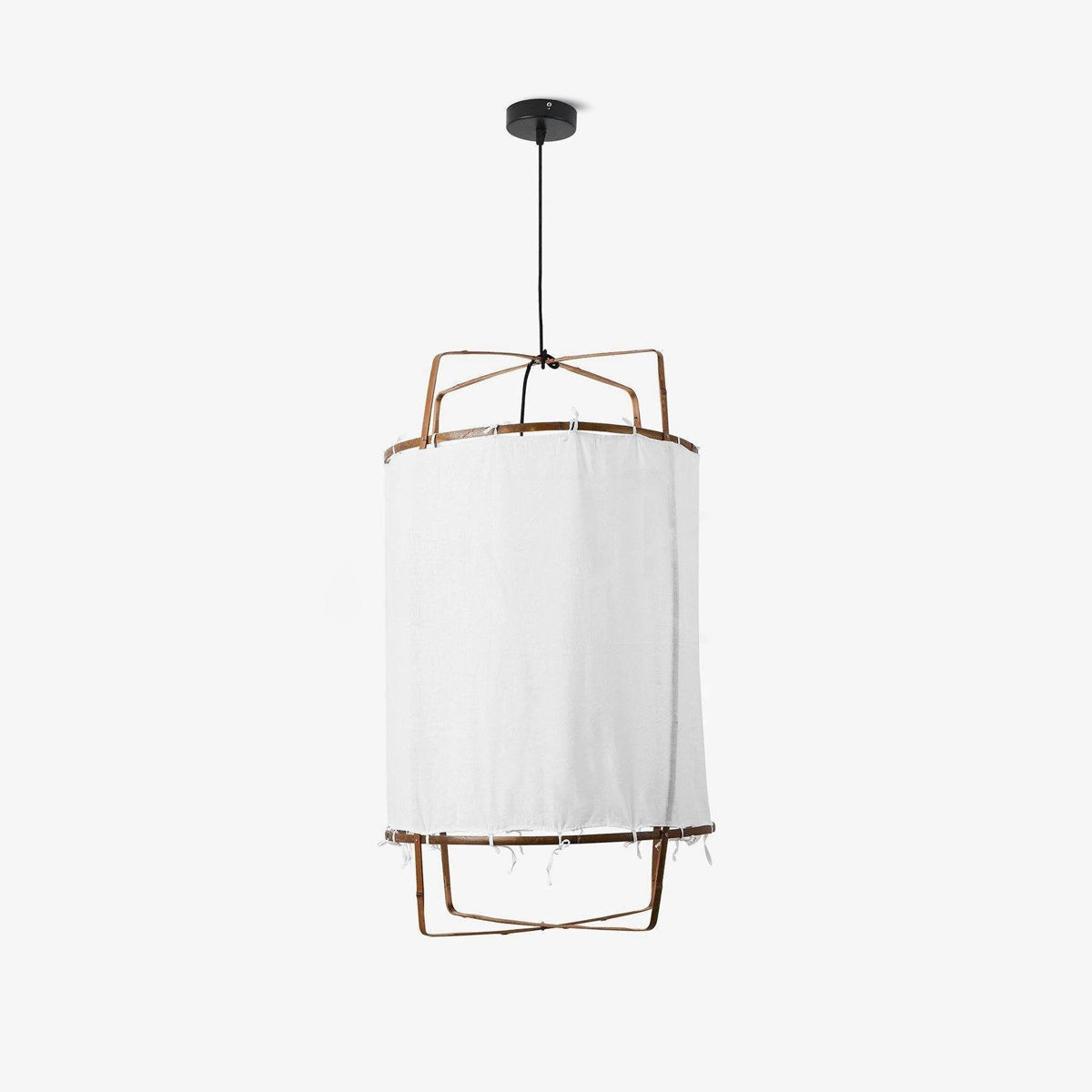 Arioelia hanglamp met bamboe lampenkap voor de woonkamer