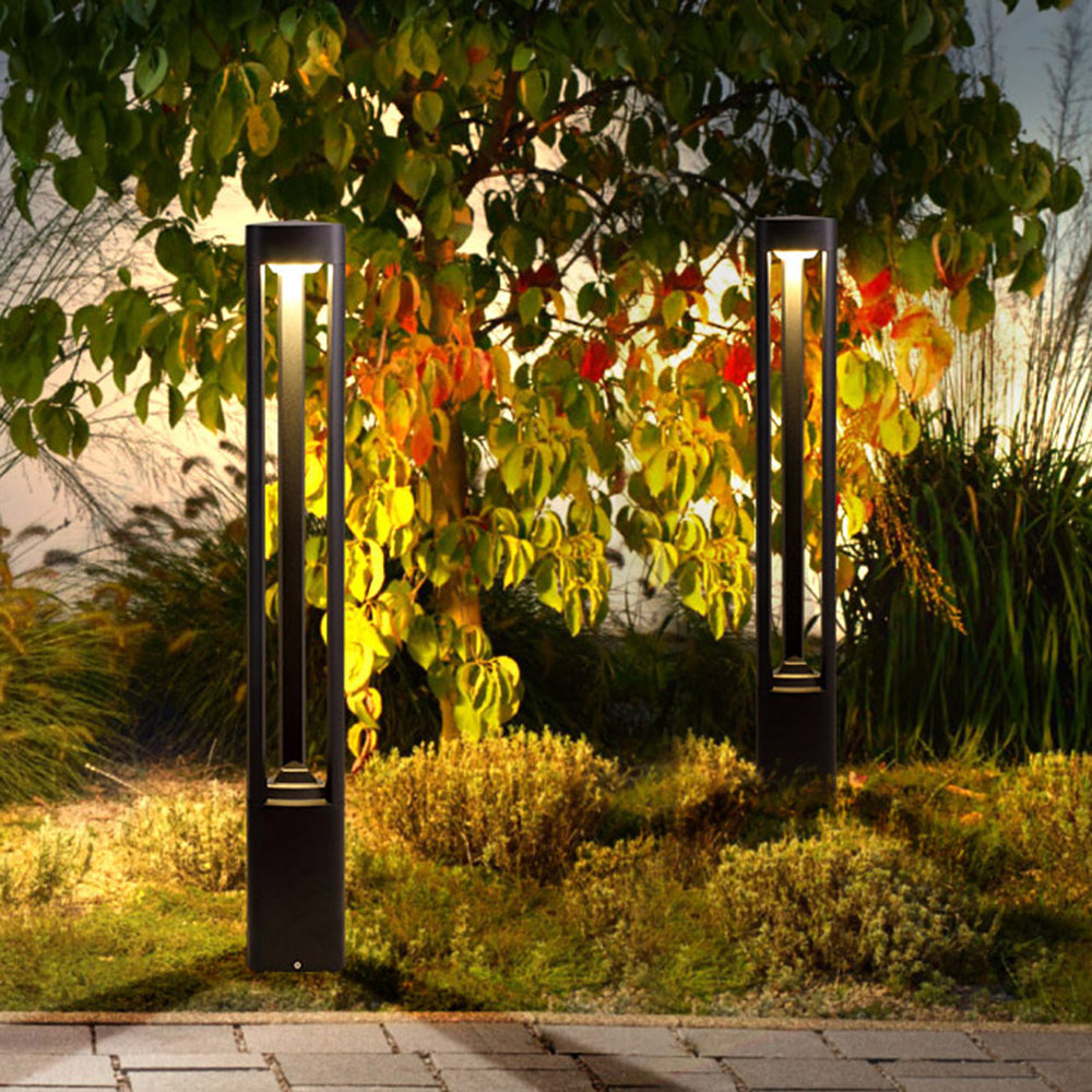Pena Moderne Cilinder LED Vloerlamp Zwart Metaal Buiten Tuin
