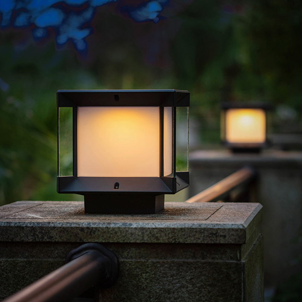 Riley Modern Retro LED Buitenlamp Zwart Goud Metaal Glas Buiten