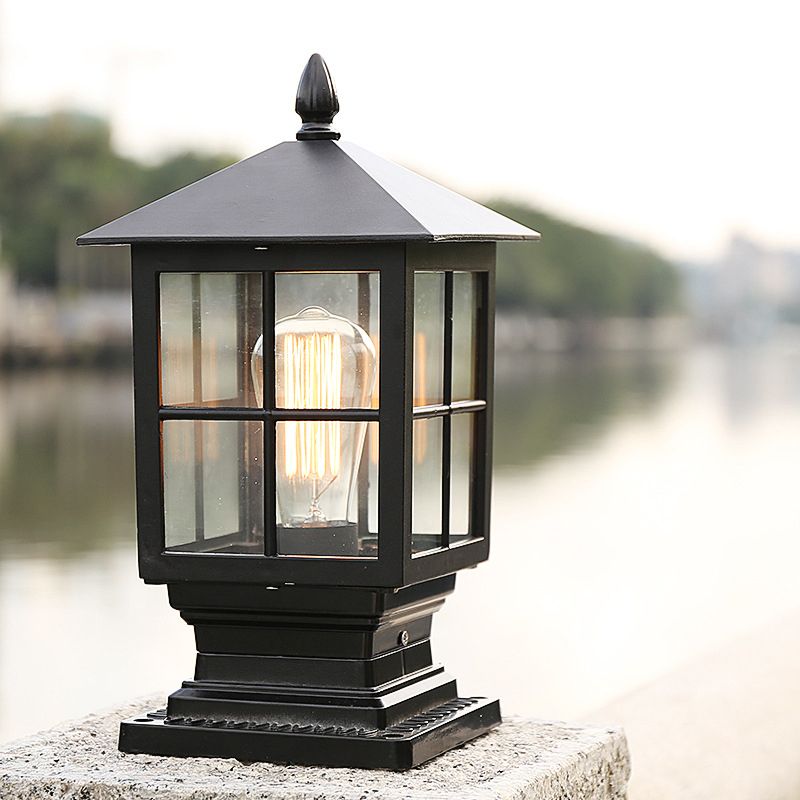Alessio Modern LED Buitenlamp Zwart&Gouden Buiten Metaal&Glas