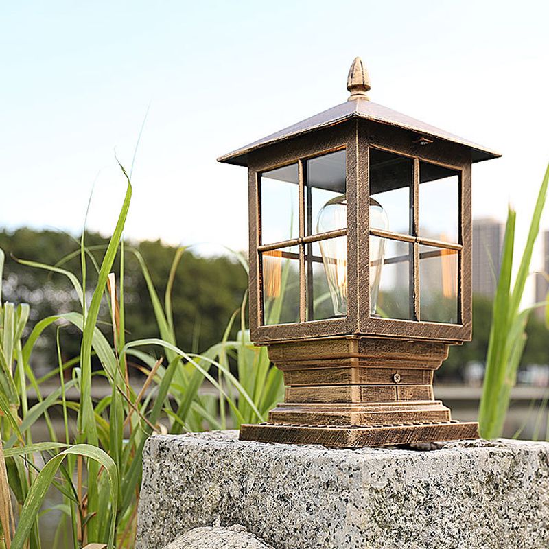 Alessio Modern LED Buitenlamp Zwart&Gouden Buiten Metaal&Glas