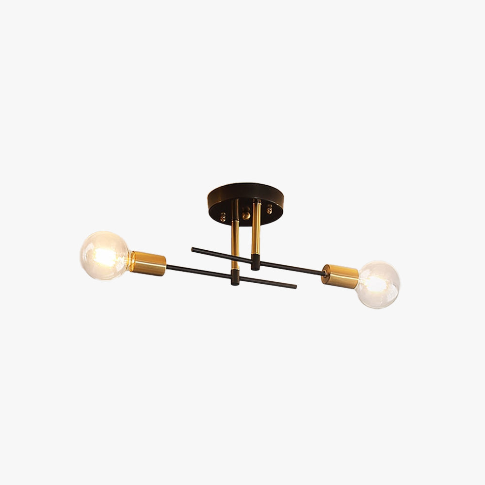Valentina Moderne LED Plafondlamp Zwart Metaal/Glas Slaapkamer