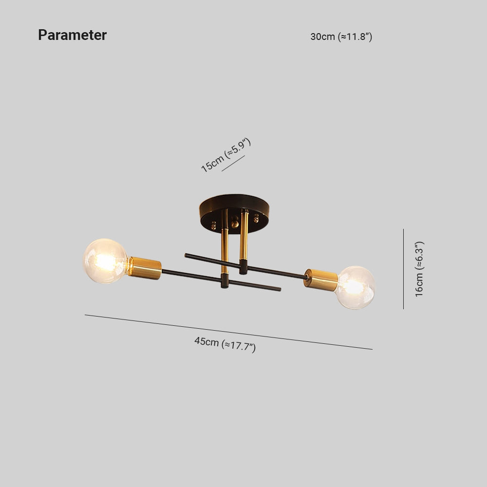 Valentina Moderne LED Plafondlamp Zwart Metaal/Glas Slaapkamer