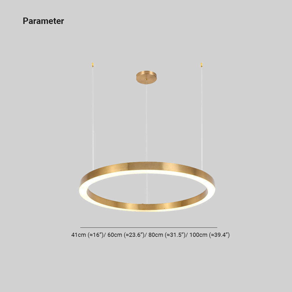 Arisha Moderne Ring Metalen Hanglamp, Woonk/Eetk/Slaapkamer, Goud