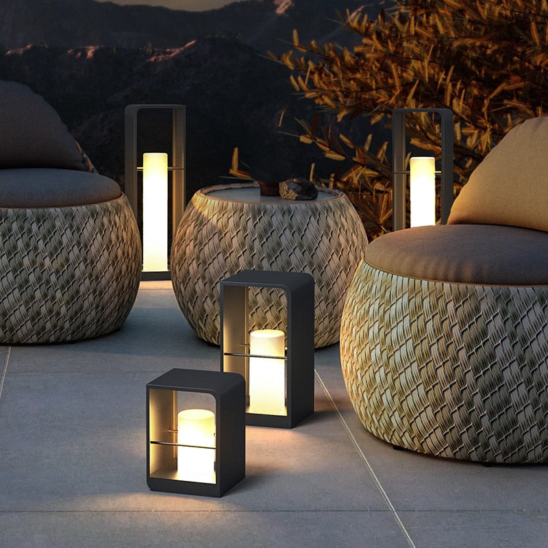 Pena Moderne Cilinder LED Buitenlamp Metaal/Acryl Zwart/Wit Tuin/Stoeprand/Balkon