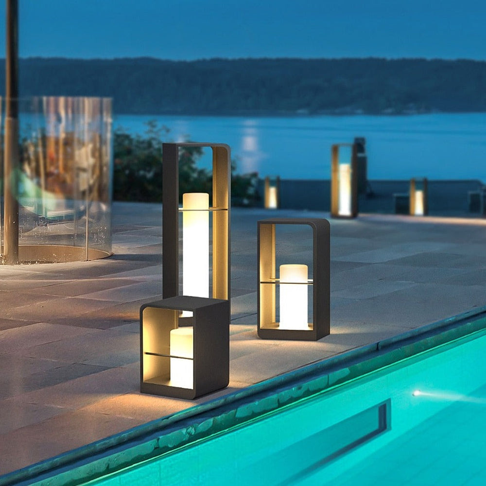 Pena Moderne Cilinder LED Buitenlamp Metaal/Acryl Zwart/Wit Tuin/Stoeprand/Balkon