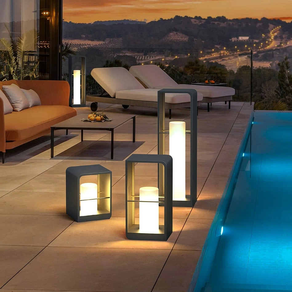 Pena Moderne Cilinder LED Buitenlamp Metaal/Acryl Zwart/Wit Tuin/Stoeprand/Balkon