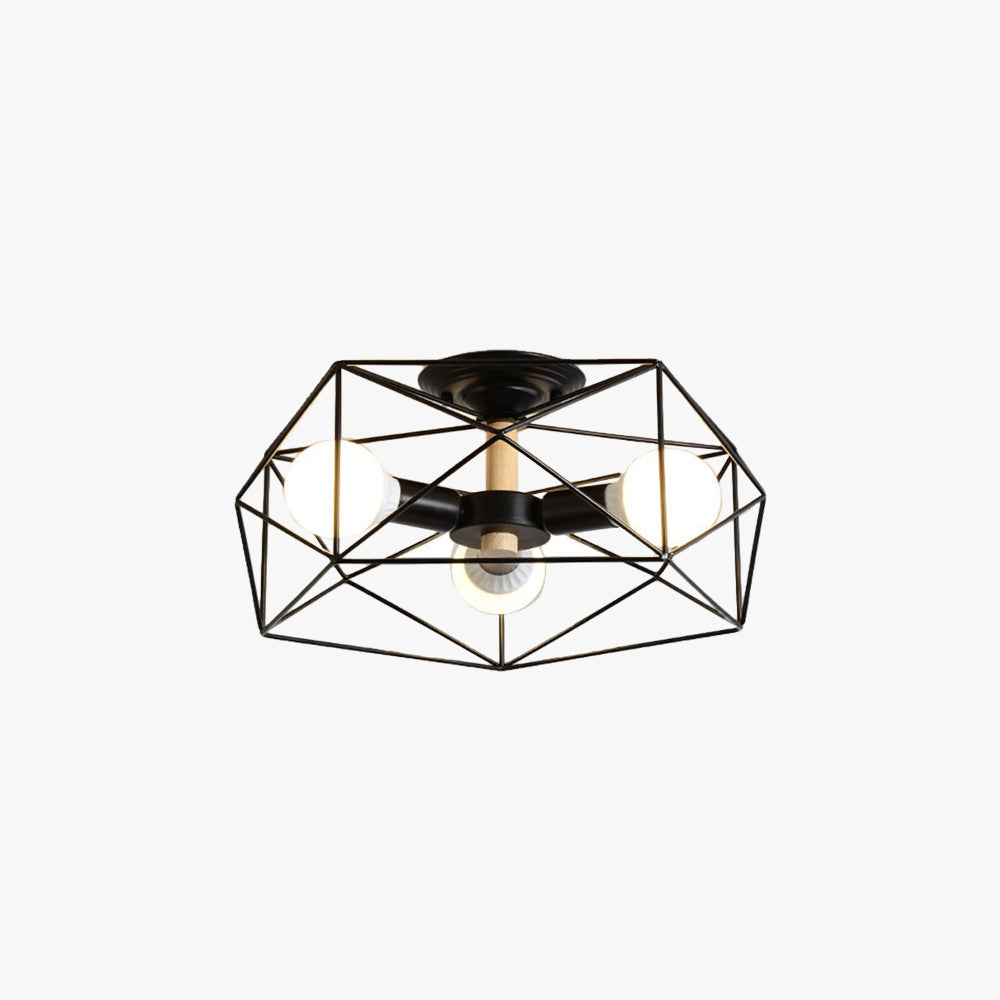 Cooley Moderne Geometrische Lantaarn Metaal Inbouw Plafondlamp Zwart/Wit/Goud