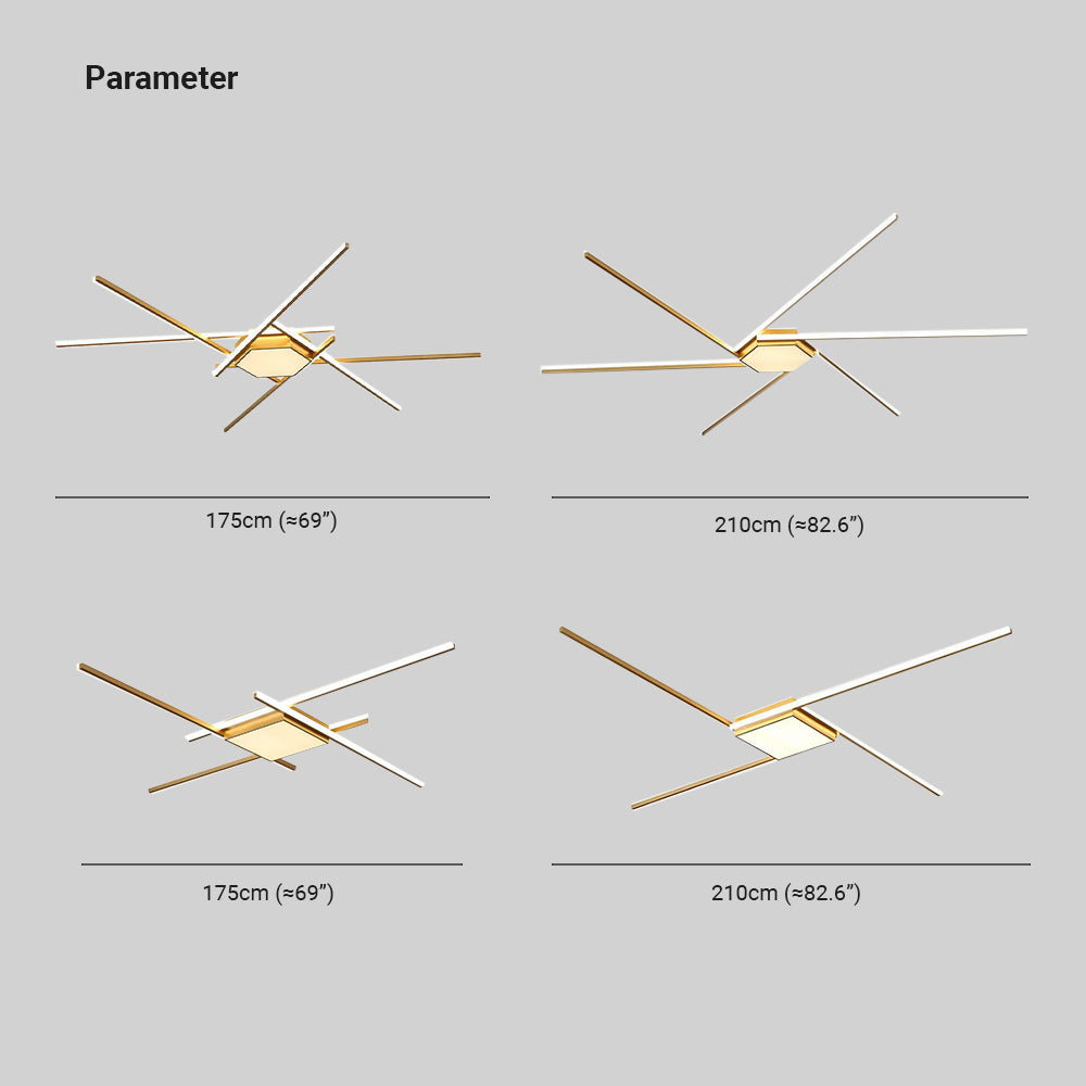 Quinn Moderne Design LED Plafondlamp Acryl/Metaal Goud Woonkamer
