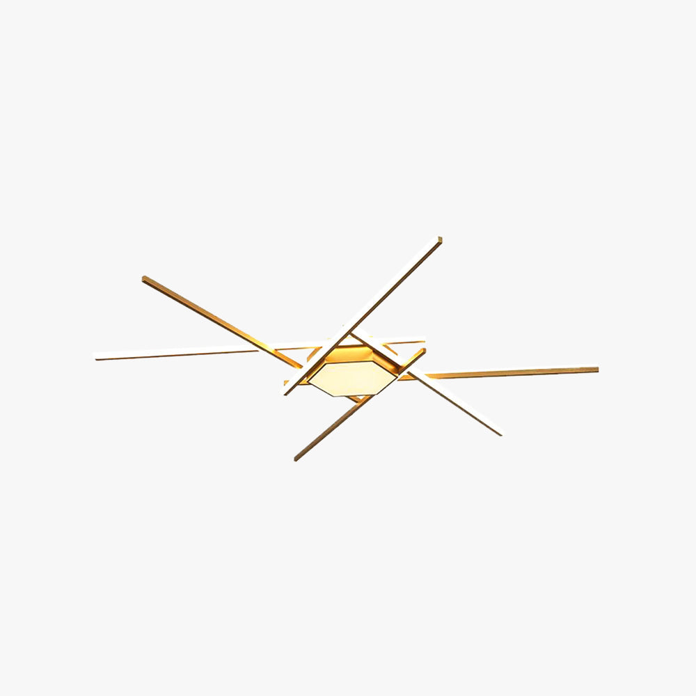 Quinn Moderne Design LED Plafondlamp Acryl/Metaal Goud Woonkamer